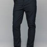 Ανδρικό λινό μαύρο παντελόνι - Straight fit