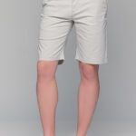 Ανδρική λευκή του πάγου βερμούδα MASSARO Chino βαμβακερή - Regular Fit
