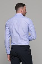 Γαλάζιο fil a fil ανδρικό πουκάμισο PAPARAZZI χωρίς Τσεπάκι - Slim Fit - Image 5