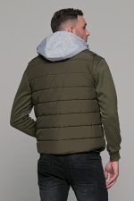 Πράσινο - Χακί αμάνικο ανδρικό μπουφάν γιλέκο με κουκούλα PAPARAZZI - Image 8