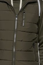 Πράσινο - Χακί αμάνικο ανδρικό μπουφάν γιλέκο με κουκούλα PAPARAZZI - Image 2