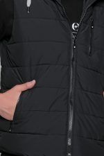 Μαύρο αμάνικο ανδρικό μπουφάν γιλέκο με κουκούλα PAPARAZZI - Image 2