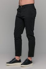 Μαύρο ανδρικό παντελόνι chinos NT με λάστιχο στην μέση - Slim fit - Image 3