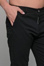 Μαύρο ανδρικό παντελόνι chinos NT με λάστιχο στην μέση - Slim fit - Image 2