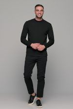 Μαύρο ανδρικό παντελόνι chinos NT με λάστιχο στην μέση - Slim fit - Image 8