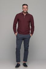 Μπλε ανδρικό παντελόνι chinos NT με λάστιχο στην μέση - Slim fit - Image 6