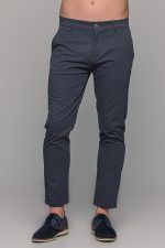 Μπλε ανδρικό παντελόνι chinos NT με λάστιχο στην μέση - Slim fit