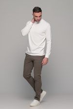 Chinos ανδρικό παντελόνι υφασμάτινο στο χρώμα του Πούρου MASSARO - Slim fit - Image 7