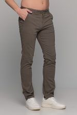 Chinos ανδρικό παντελόνι υφασμάτινο στο χρώμα του Πούρου MASSARO - Slim fit - Image 5