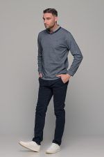 Μπλε ανδρικό παντελόνι chino υφασμάτινο MASSARO - Slim fit - Image 6