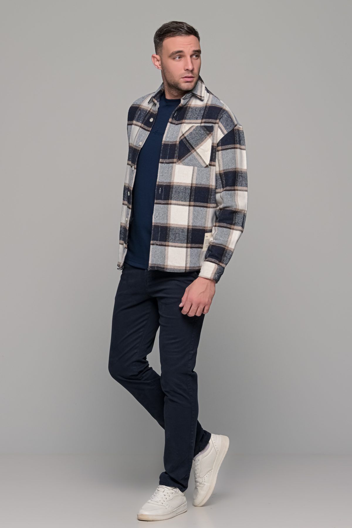 Μπλε ανδρικό παντελόνι chino υφασμάτινο MASSARO - Slim fit - Image 10