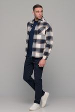 Μπλε ανδρικό παντελόνι chino υφασμάτινο MASSARO - Slim fit - Image 10