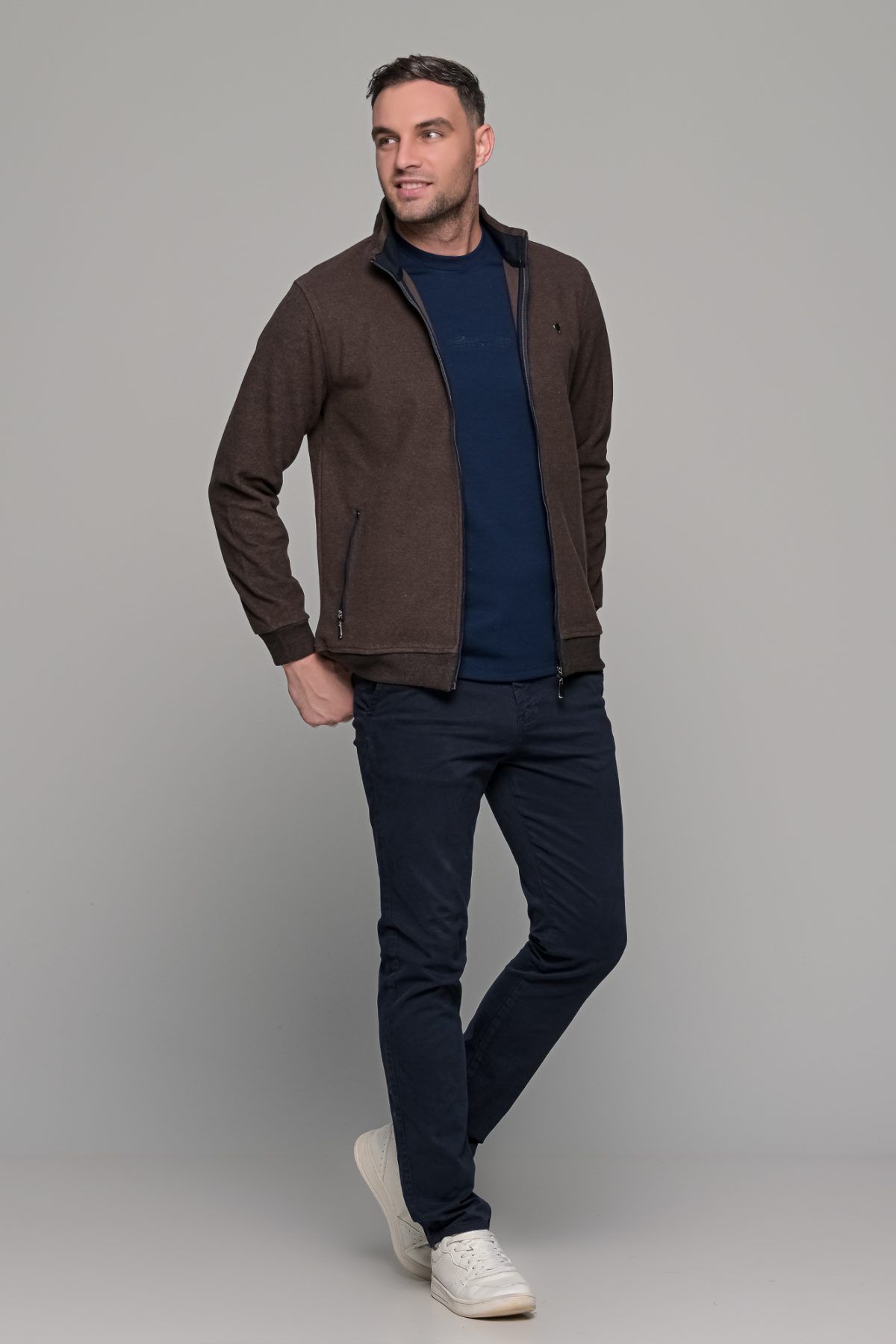 Μπλε ανδρικό παντελόνι chino υφασμάτινο MASSARO - Slim fit - Image 11