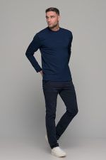 Μπλε ανδρικό παντελόνι chino υφασμάτινο MASSARO - Slim fit - Image 8