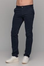 Μπλε ανδρικό παντελόνι chino υφασμάτινο MASSARO - Slim fit - Image 3