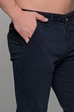 Μπλε ανδρικό παντελόνι chino υφασμάτινο MASSARO - Slim fit - Image 2