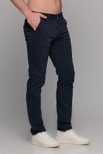Μπλε ανδρικό παντελόνι chino υφασμάτινο MASSARO - Slim fit - Image 4