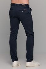 Μπλε ανδρικό παντελόνι chino υφασμάτινο MASSARO - Slim fit - Image 5