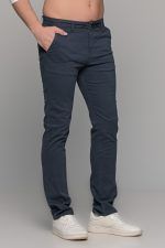 Chinos ανδρικό παντελόνι υφασμάτινο σε χρώμα Μπλε- Ραφ MASSARO - Slim fit - Image 4