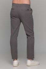 Γκρι ανδρικό παντελόνι chinos NT με λάστιχο στην μέση - Slim fit - Image 7