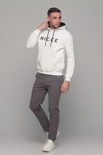 Γκρι ανδρικό παντελόνι chinos NT με λάστιχο στην μέση - Slim fit - Image 8