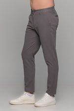 Γκρι ανδρικό παντελόνι chinos NT με λάστιχο στην μέση - Slim fit - Image 5