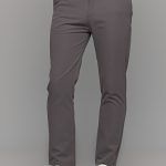 Γκρι ανδρικό παντελόνι chinos NT με λάστιχο στην μέση - Slim fit