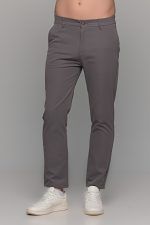 Γκρι ανδρικό παντελόνι chinos NT με λάστιχο στην μέση - Slim fit