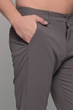 Γκρι ανδρικό παντελόνι chinos NT με λάστιχο στην μέση - Slim fit - Image 2