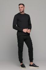 Μαύρο ανδρικό μακρυμάνικο t-shirt με στάμπα Authentic - Image 4