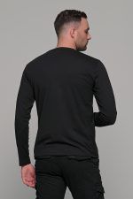 Μαύρο ανδρικό μακρυμάνικο t-shirt με στάμπα Authentic - Image 8
