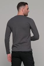 Σκούρο γκρι ανδρικό μακρυμάνικο t-shirt με στάμπα Quiet Drems - Image 8