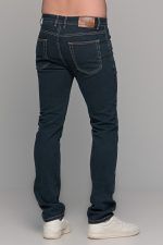 Denim ανδρικό τζιν massaro Πετρόλ με ελαστικό– Straight fit - Image 8