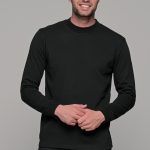 Ανδρική μαύρη μπλούζα μακρυμάνικη με λουπέτο