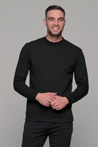 Ανδρική μαύρη μπλούζα μακρυμάνικη με λουπέτο