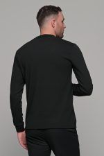 Ανδρική μαύρη μπλούζα μακρυμάνικη με λουπέτο