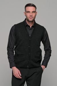 Μαύρη ανδρική καζάκα με κουμπιά