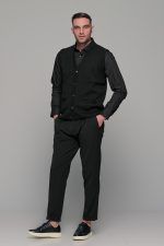 Μαύρη ανδρική καζάκα με κουμπιά