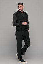 Μαύρη ανδρική καζάκα με κουμπιά