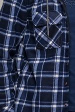 Καρό πουκάμισο jacket μπλε-άσπρο με εσωτερική επένδυση και κουκούλα - Loose fit - Image 2