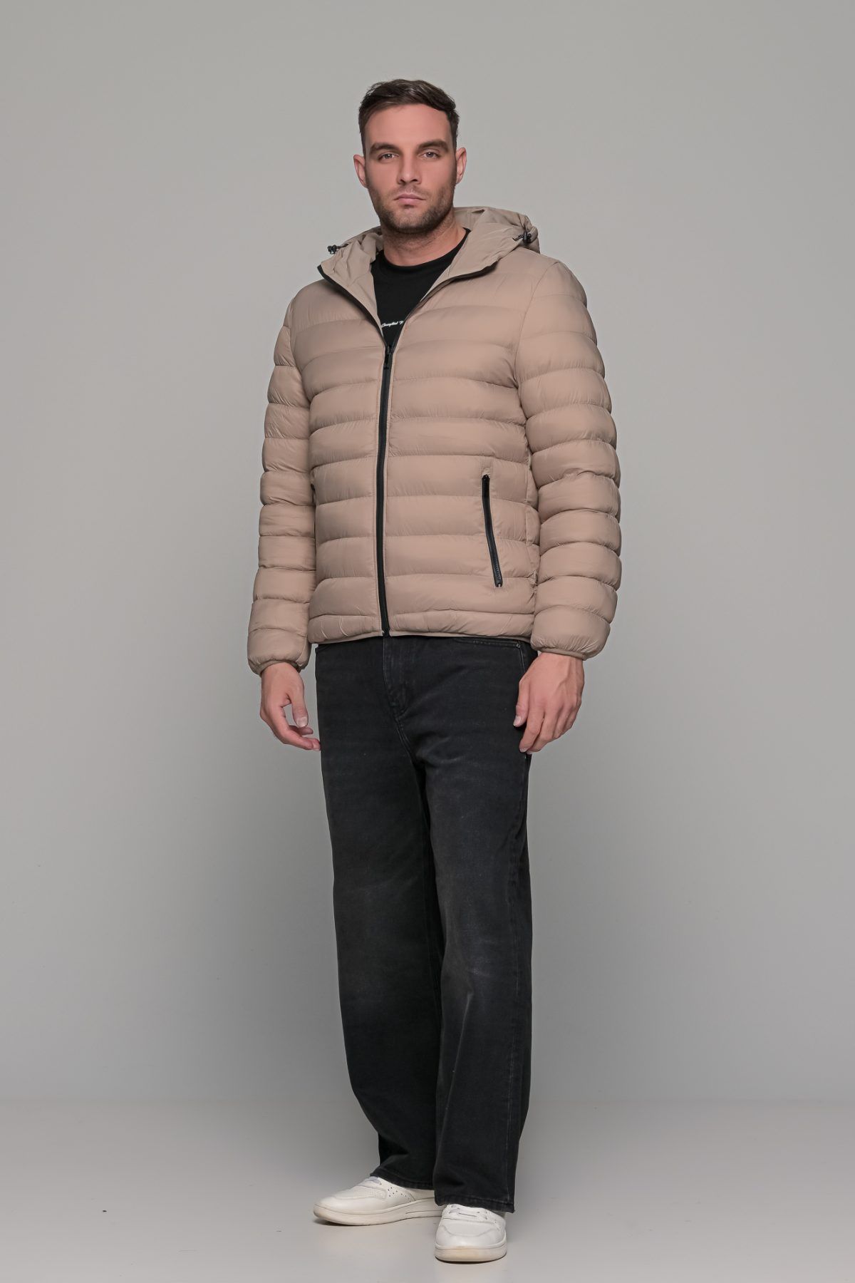 Αδιάβροχο μπεζ μπουφάν double face ανδρικό - Image 13