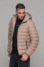 Αδιάβροχο μπεζ μπουφάν double face ανδρικό - Image 8