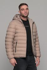 Αδιάβροχο μπεζ μπουφάν double face ανδρικό - Image 2