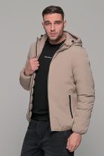 Αδιάβροχο μπεζ μπουφάν double face ανδρικό - Image 7