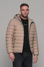 Αδιάβροχο μπεζ μπουφάν double face ανδρικό - Image 5