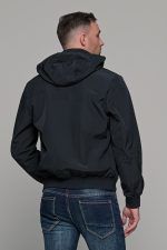 Navy φθινοπωρινό αδιάβροχο ανδρικό μπουφάν με αποσπώμενη κουκούλα - Slim fit - Image 6