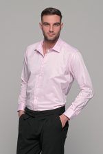 Ροζ πουκάμισο με μικροσχέδιο στην ύφανση PAPARAZZI χωρίς Τσεπάκι - Classic Fit - Image 4