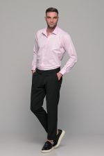 Ροζ πουκάμισο με μικροσχέδιο στην ύφανση PAPARAZZI χωρίς Τσεπάκι - Classic Fit - Image 7