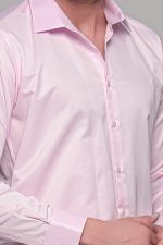 Ροζ πουκάμισο με μικροσχέδιο στην ύφανση PAPARAZZI χωρίς Τσεπάκι - Classic Fit - Image 2