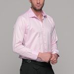 Ροζ πουκάμισο με μικροσχέδιο στην ύφανση PAPARAZZI χωρίς Τσεπάκι - Classic Fit